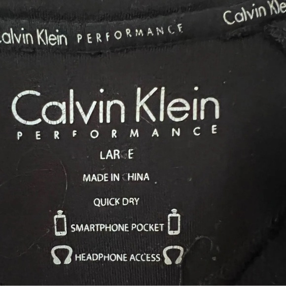 Calvin Klein Performance Black Hooded Fleece Jacket/Large - Picture 4 of 5
